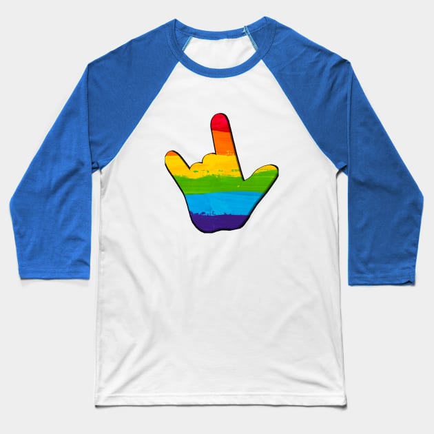 ILY Rainbow Baseball T-Shirt by MonarchGraphics